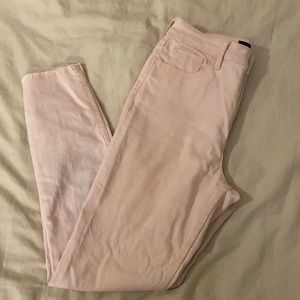 Pink high-rise tight jeans